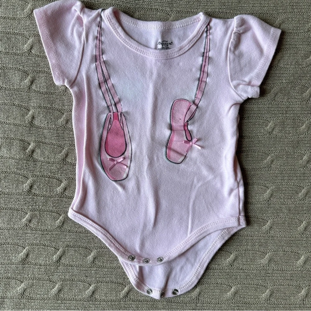 EUC Little Treasures 5pc Baby Girl Outfit Set, Pink Ballet, 9-12 Months